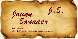 Jovan Sanader vizit kartica